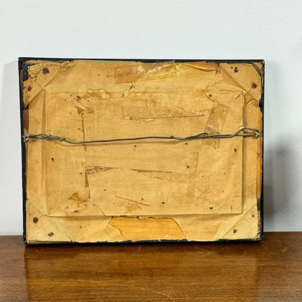 Vintage Japanese Bark Art Shadow Box Mountain Landscape 3D Wall Hanging Japan
